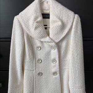 NWT WHBM Double Breasted Cream Coat